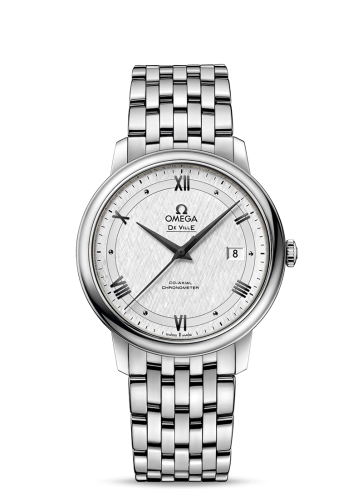 Omega De Ville Prestige Co-Axial 39.5 Stainless Steel / Vintage Silver Silk / Bracelet